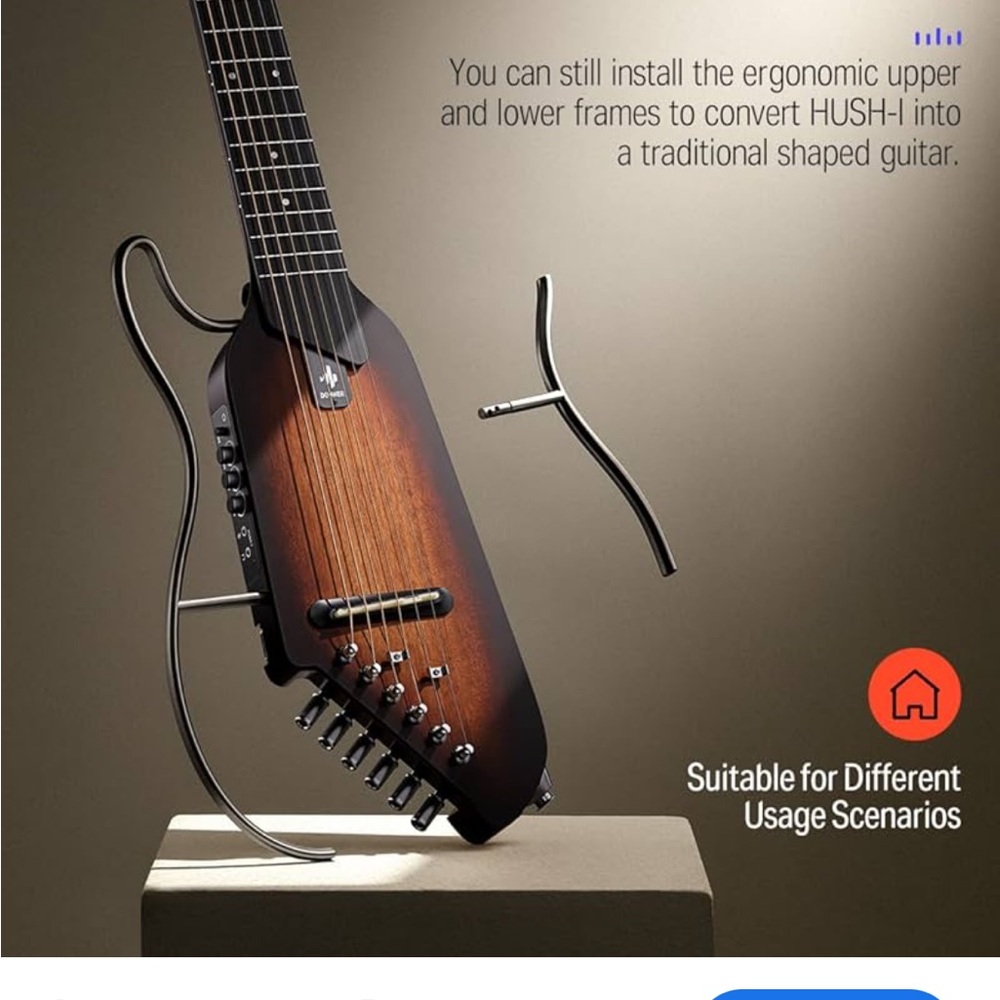 New Donner Travel Guitar Hush with Accessories